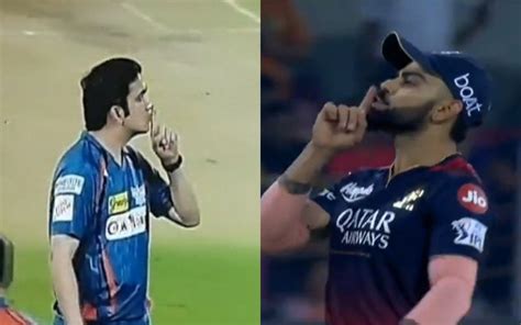 LSG vs RCB: Virat Kohli replicates Gautam Gambhir's silencing gesture ...