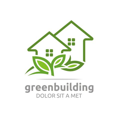 Green building logo template | Premium Vector