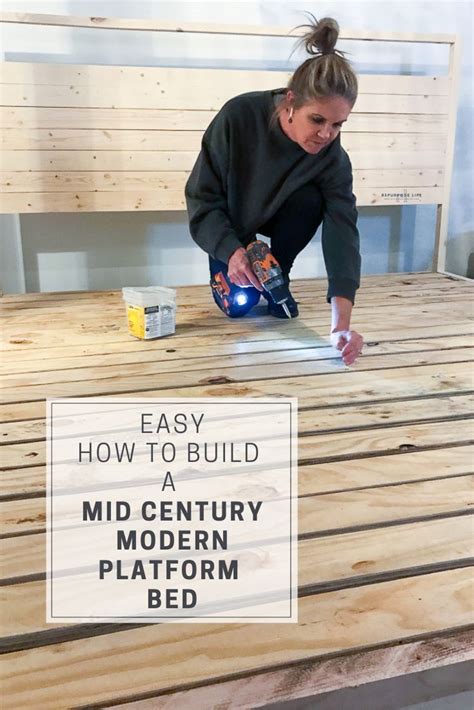 Easy How to Build a Mid Century Modern Platform Bed - Repurpose Life in 2021 | Mid century ...