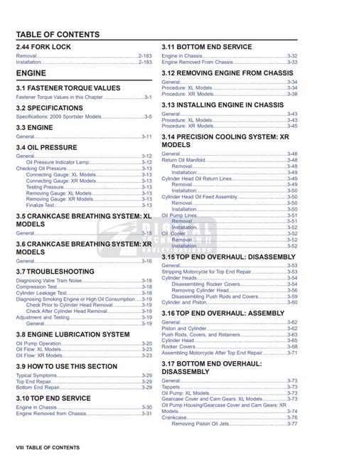 Service manual 2009 Harley-Davidson Sportster Models