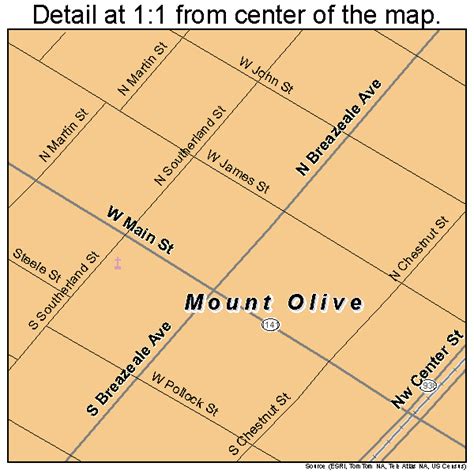 Mount Olive North Carolina Street Map 3745100