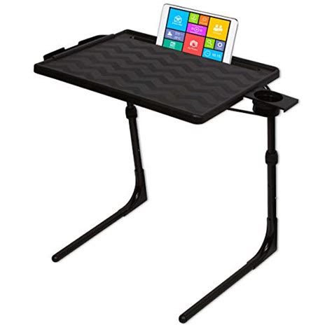 Table-Mate II PRO Folding Desk TV Tray Table and Cup Holder with Custom Height and 3 Angle ...