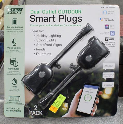 NEW FEIT ELECTRIC DUAL OUTLET OUTDOOR SMART PLUGS