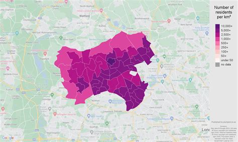 Harrow population stats in maps and graphs.