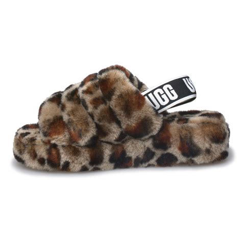 UGG Fluff Yeah Slide Leopard Slippers - Women's - MyCozyBoots