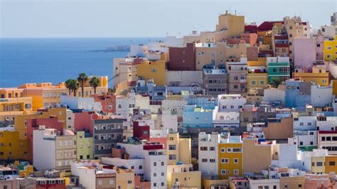 Old Town Street in Las Palmas on Gran Canaria Stock Image - Image of ...