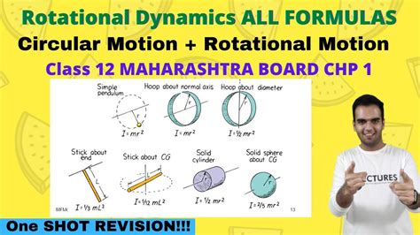 Rotational Dynamics Class 12 One Shot all Formulas Revision Chapter 1 HSC Board, New syllabus ...