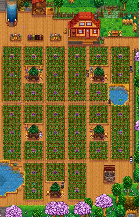 Crop Layout With Junimo Hut : StardewValley | Stardew valley layout, Stardew valley farms, Farm ...