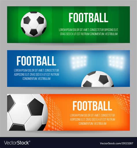 Football stadium banner templates set Royalty Free Vector