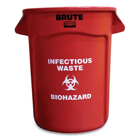 Rubbermaid® Commercial Vented Round Brute Container, "Infectious Waste ...