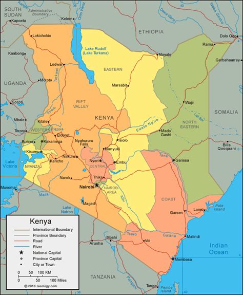 Kenya Map and Satellite Image