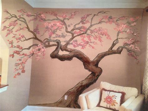 Mural idea cherry blossom tree | Tree wall murals, Cherry blossom painting, Tree mural