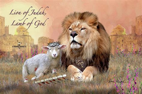 Lion of Judah Art - Lion of Judah Lamb of God Painting by Dale Kunkel