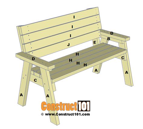 2x4 bench plans, step 7. #diyfurnitureseat | Planos de banco de madera ...