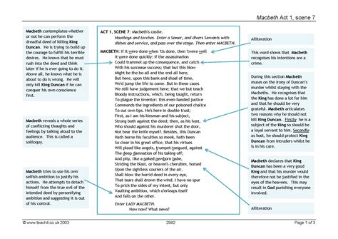 Macbeth Act 1 Scene 7 annotations | Full text and analysis | Teachit