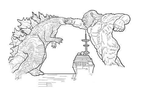 King Kong And Godzilla Coloring Page Free Printable C - vrogue.co