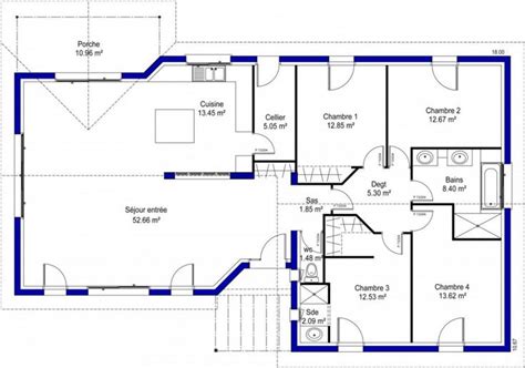 Plan de maison à 4 chambres : sélection de 8 plans de constructeurs | Plan maison 4 chambres ...