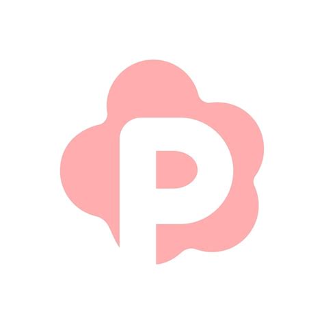 Premium Vector | A pink letter p logo with a speech bubble in the middle initial logo