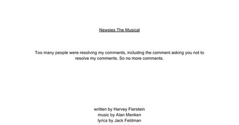 newsies musical script | Newsies, Musicals, Harvey fierstein