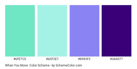 When You Move Color Scheme » Aqua » SchemeColor.com