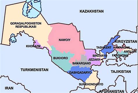 Mapa de Uzbekistán - datos interesantes e información sobre el país