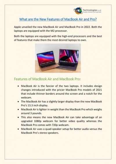 What are the New Features of MacBook Air and Pro?