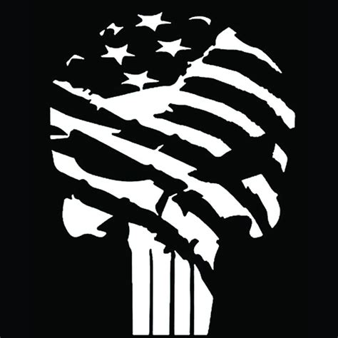 Punisher Skull Flag Decal | 5.5-Inches | Premium Quality White Vinyl Decal | Tattoos | Pinterest ...