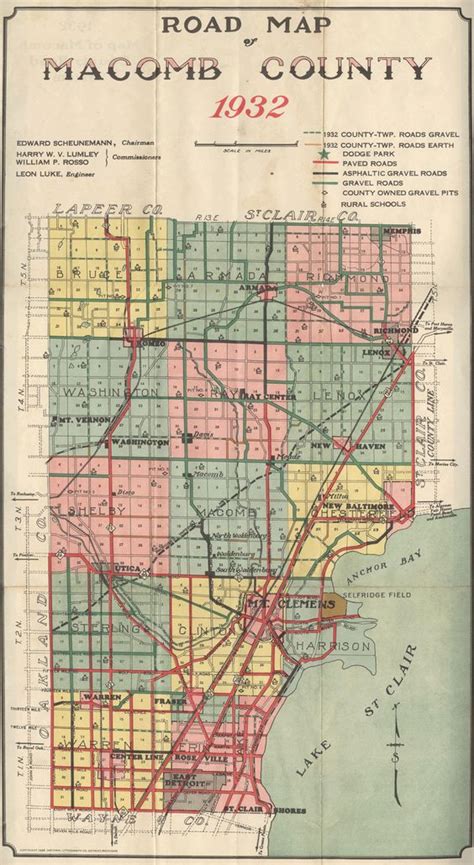 Macomb County MI road map - 1932 | Michigan | Pinterest | Road Maps, Maps and Roads