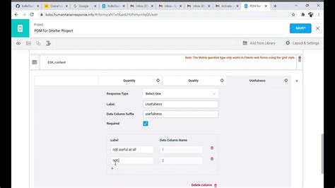 how to creat table in KOBO toolbox/kobo forms - YouTube