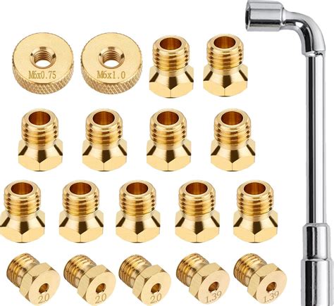 Amazon.com : WADEO Natural Gas Orifices Nozzle Conversion Kit, DIY Burner Parts Brass Jet ...