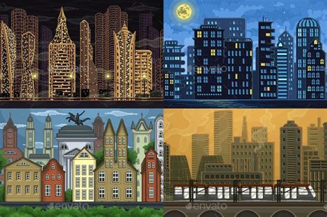 2D Game City Backgrounds Pixel Art | City background, Pixel art games ...