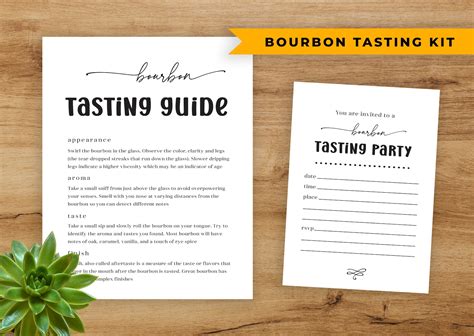 Bourbon Tasting Kit Bourbon Tasting Party Rustic Bourbon Score Card Sign, Placemat Party ...