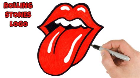 How to Draw Tongue and Lips Rolling Stones | Logo Drawing - YouTube