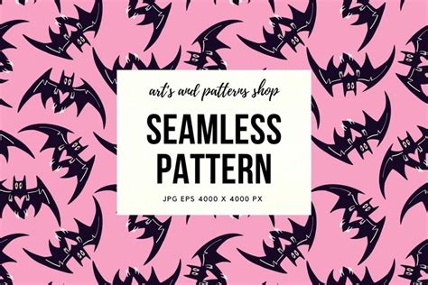 Pink Halloween pattern with bats