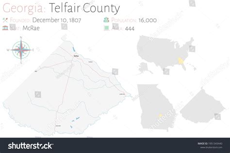 Large Detailed Map Telfair County Georgia Stock Vector (Royalty Free ...