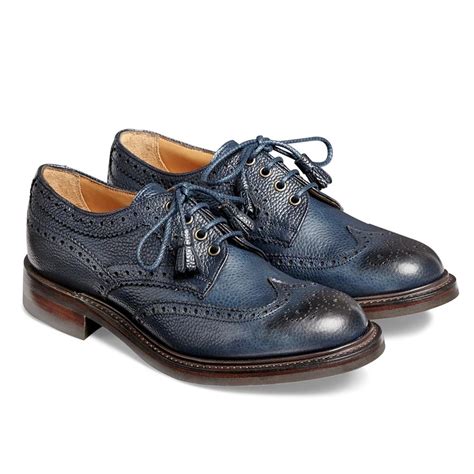 Cheaney Marianne | Ladies Navy Leather Derby Brogue | Made In England