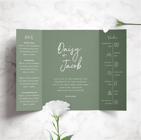 Sage Green Wedding Invitation Template Free Choose From Hundreds Of ...