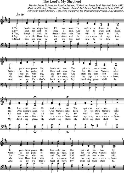 Open Hymnal Project: The Lord's My Shepherd