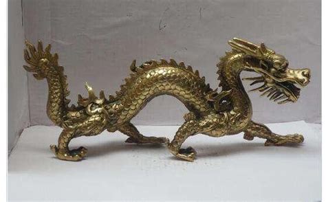 Exquisite 11inch Chinese Dragon Statue Carved Copper Brass Home Decor ...