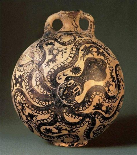 Brocca di Gournià, 1550-1500ca, a.C. Ceramica dipinta con polipo nello ...