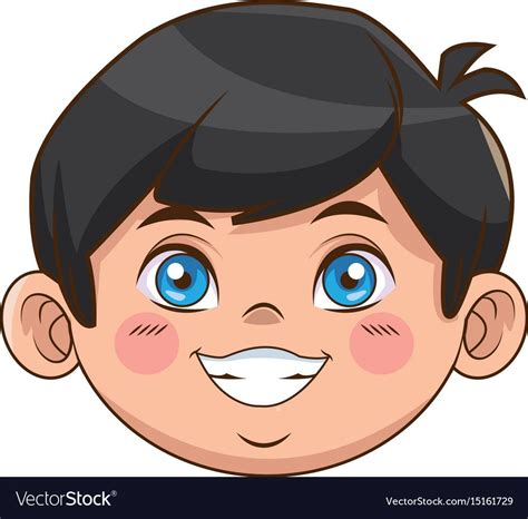 Beautiful little face boy cute child smiling Vector Image | Happy ...