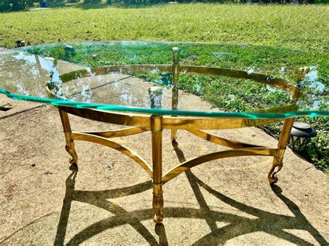 Vintage 1950's Beautiful Made in Italy by Labarge Brass & Glass Coffee Table - Etsy