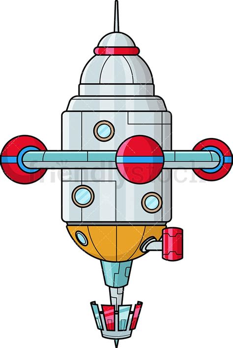 Futuristic Space Station Cartoon Clipart Vector - FriendlyStock