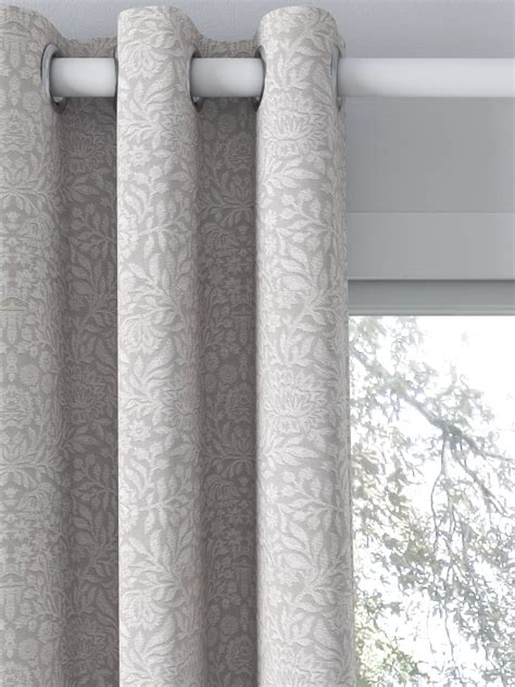 John Lewis Hidcote Weave Pair Lined Eyelet Curtains, Grey, W167 x Drop ...