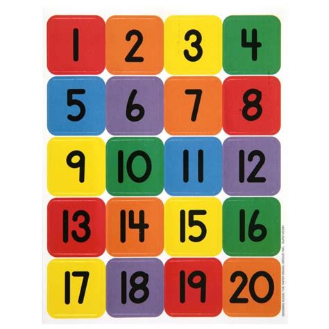 NUMBERS 1 - 20 THEME STICKERS | Numbers preschool printables, Preschool charts, Printable numbers