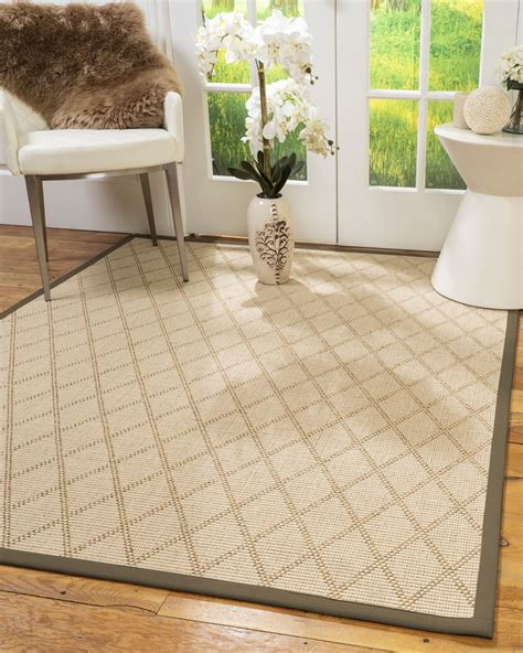 Natural Area Rugs Porto Custom Wool Sisal Rug, 5' x 8', Oval Fossil Border - Walmart.com ...