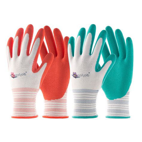 COOLJOB Gardening Gloves for Women, 6 Pairs Breathable Rubber Coated Garden Gloves, Outdoor ...