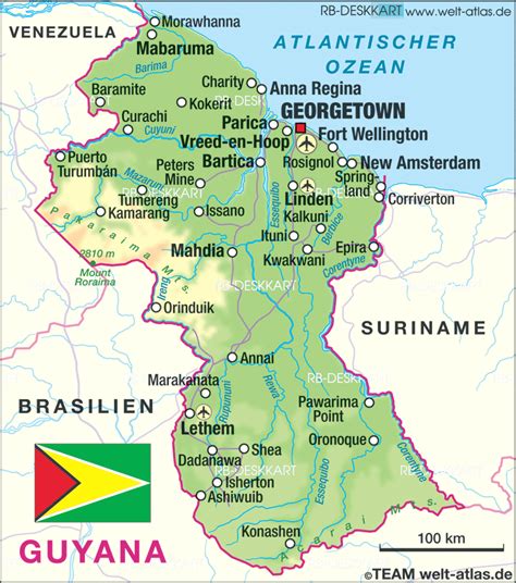 Map of Guyana (Country) | Welt-Atlas.de