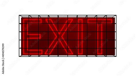 Red Neon Exit sign isolated on white background. Glowing font ...