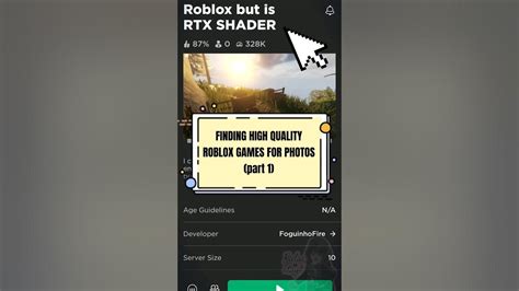 High quality Roblox games on roblox for photos/edits! ️ GFX + SHADERS ...